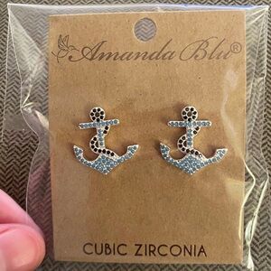 Amanda Blu CZ Anchor Earrings